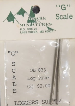 Ozark Miniatures OL-833 G Scale Log Pike (Pack of 2)