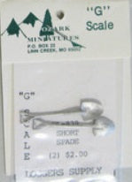 Ozark Miniatures OL-839 G Scale Short Spade (Pack of 2)