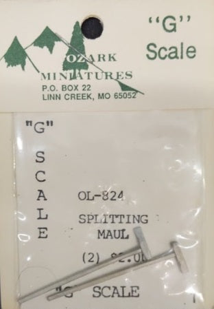 Ozark Miniatures OL-824 G Scale Splitting Maul (Pack of 2)