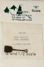 Ozark Miniatures OM-24 G And 1/2 Scale Red Devil Coal Scoops (Pack of 2)