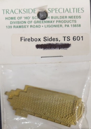 Trackside Specialties TS 601 HO Firebox Sides Brass
