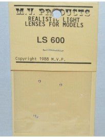 MV Products LS600 HO Realistic Light Lenses 0.70" Clear for Models