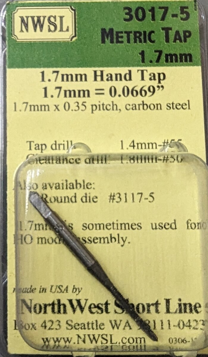NWSL 3017-5 HO Metric Tap 1.7mm Carbon Steel
