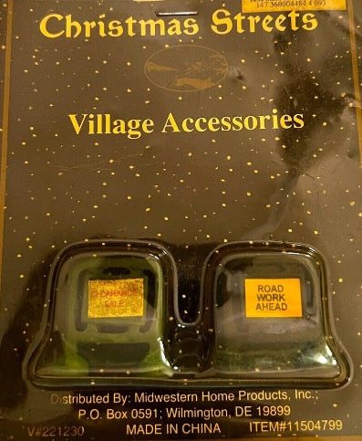 Midwestern Home Products 14102623 HO Road Work Ahead Christmas Streets