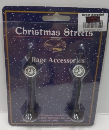 Midwestern Home Products 14102623 HO Street Clock Christmas Streets (Pack of 2)