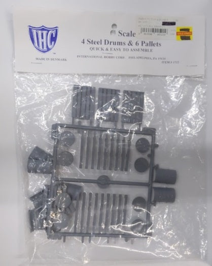 IHC 1522 O Scale 4 Steel Drums & 6 Pallets Plastic Kit