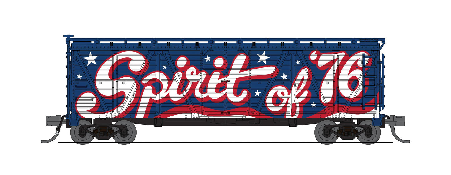 Broadway Limited 8472 N Independence 40' Wood Stock Car with Patriotic Music