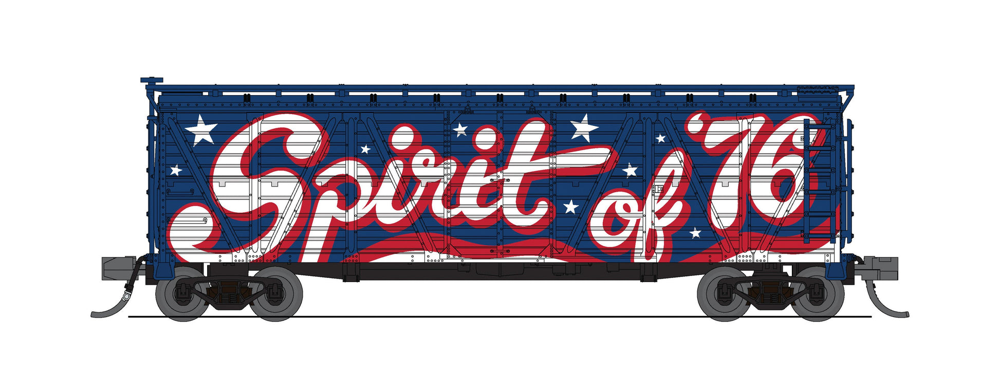 Broadway Limited 8472 N Independence 40' Wood Stock Car with Patriotic Music