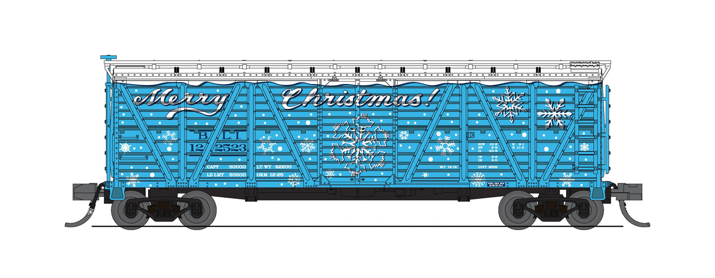 Broadway Limited 8474 N "Merry Christmas" 40' Wood Stock Car w/Holiday Sound