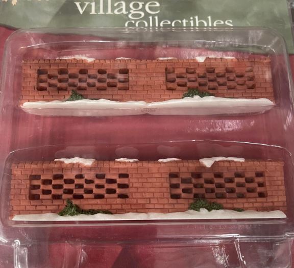 Holiday Time K0435B Village Collectibles Brick Wall with Snow (Pack of 2)