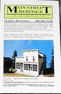 Main Street Heritage 108 HO Moffat's Book Store Building Kit