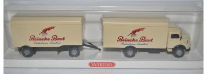 Wiking 08524040 HO 1:87 Koffer-Lastzug (Mercedes Benz L113) Reineke Brut
