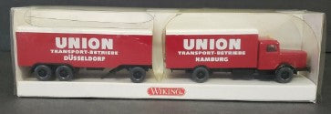 Wiking 8860430 HO 1:87 Union Transport (Bussing 8000) Delivery Truck w/Trailer