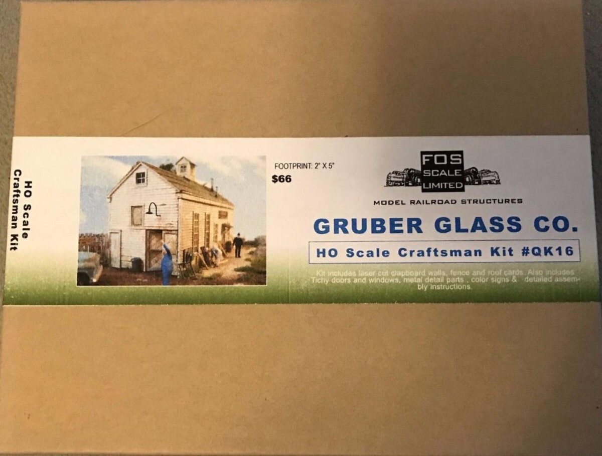 FOS Scale Limited QK16 HO Scale Gruber Glass Co. Craftsman Kit