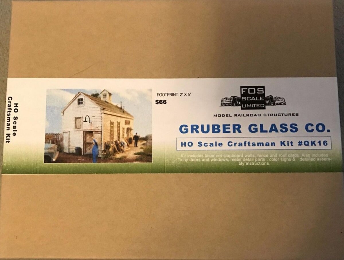 FOS Scale Limited QK16 HO Scale Gruber Glass Co. Craftsman Kit