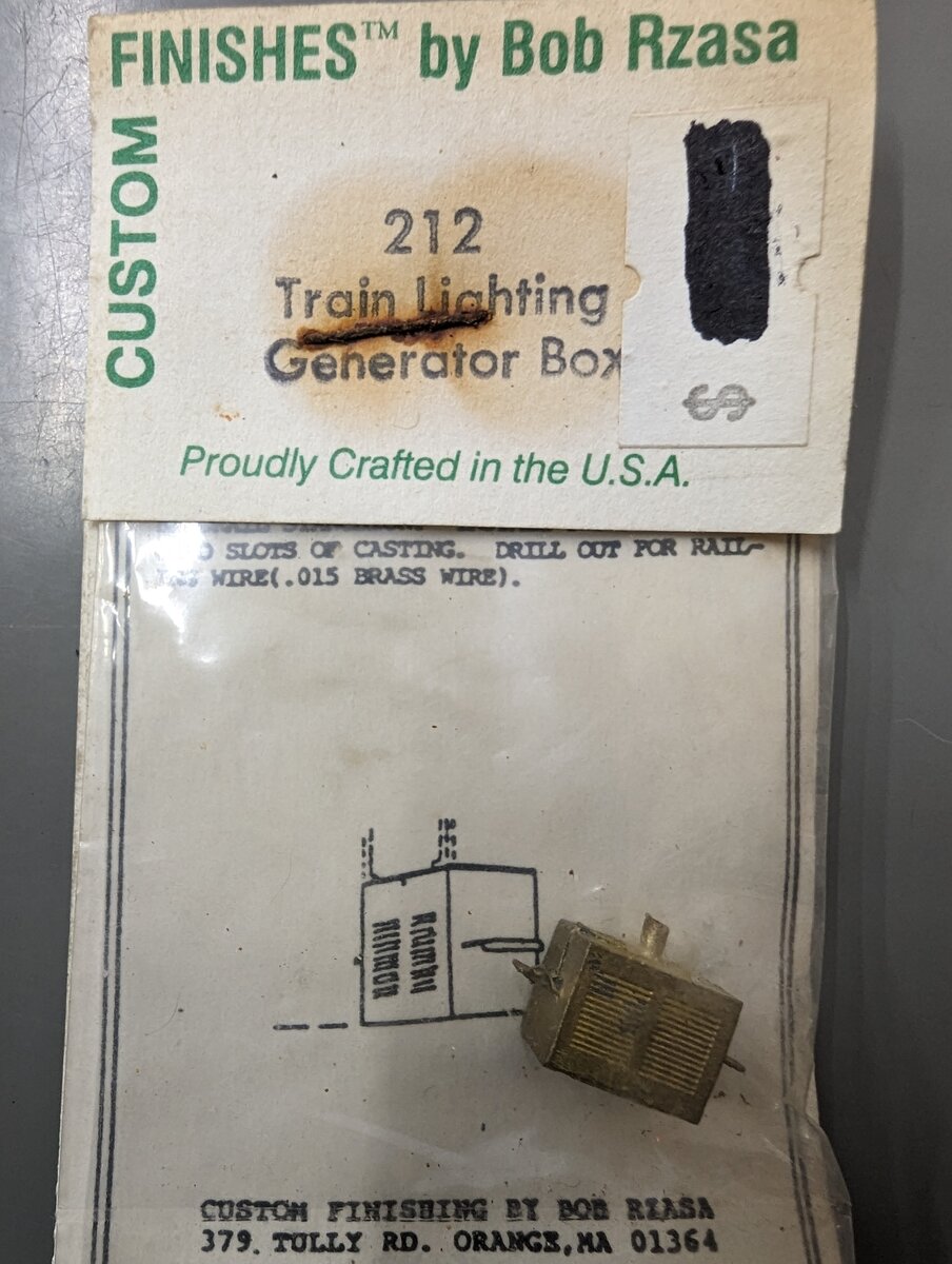 Custom Finishing 212 HO Train Lighting Generator Box