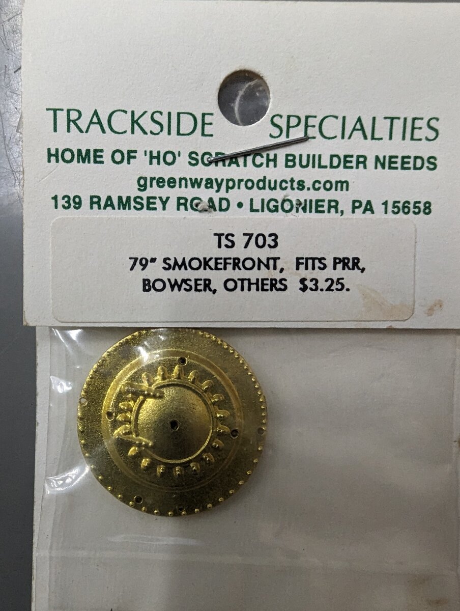 Trackside Specialties TS 703 HO 79" Smokefront, Fit PRR, Bowser, Others