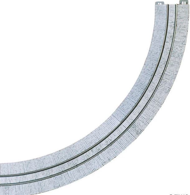 Tillig 87261 HO m/TT Curved Track with Paving Stones R204 90 Degree