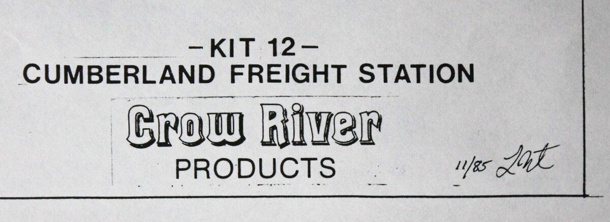 Crow River Products 12 HO Scale Cumberland Freight Station Building Kit