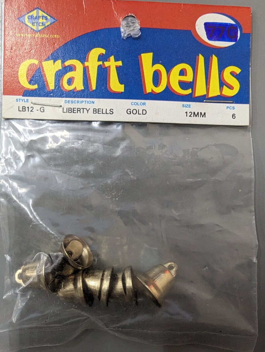 Crafts ETC. LB12-G Craft Bells 12 mm Liberty Gold Bells (Pack of 6)