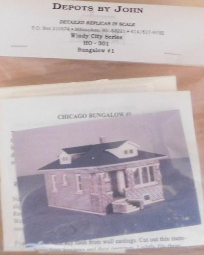 Depots By John 301 HO Bungalow Windy City Series Plastic Kit