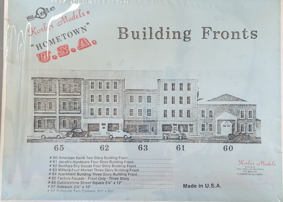 Korber 64 O Scale Hometown USA Apartment Building 3 Story Building Front Kit