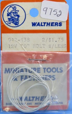 Walthers 942-438 12 Volt "O" Clear Light Bulbs with Lens