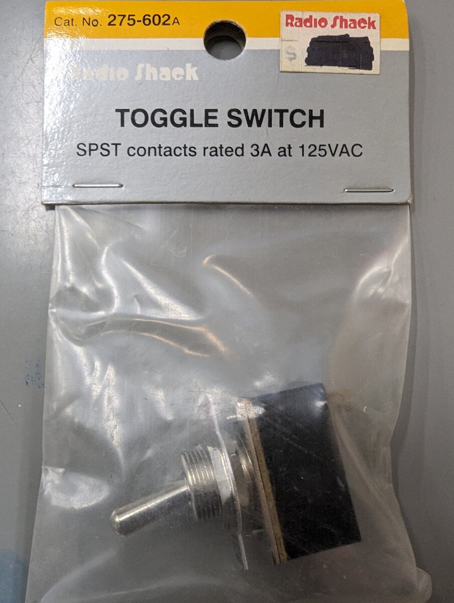 Radio Shack 275-602A Toggle Switch SPST Contacts Rated 3A @ 125VAC