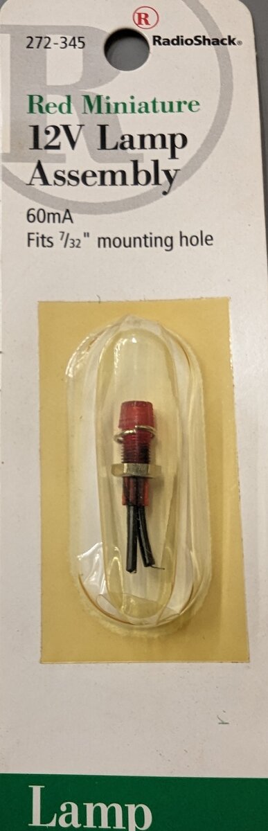 Radio Shack 272-345 Red Miniature 12V Lamp Assembly 60mA