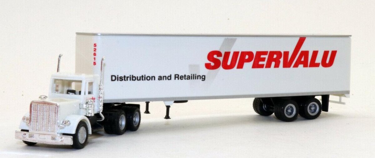 Herpa HO By Promotex White Day Cab Supervalu Peterbilt With 45' Tractor