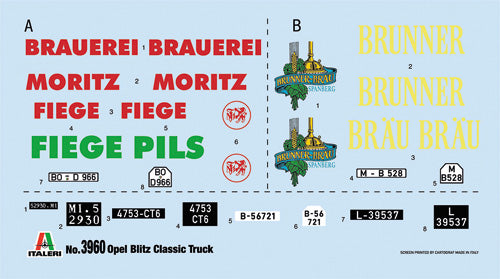 Italeri 3960 1:24 Opel Blitz Classic Truck Plastic Model Kit