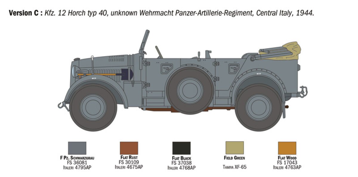 Italeri 6597 1:35 Kfz. 12 Horch 901 typ 40 frŸhen Ausf. Military Vehicle Kit