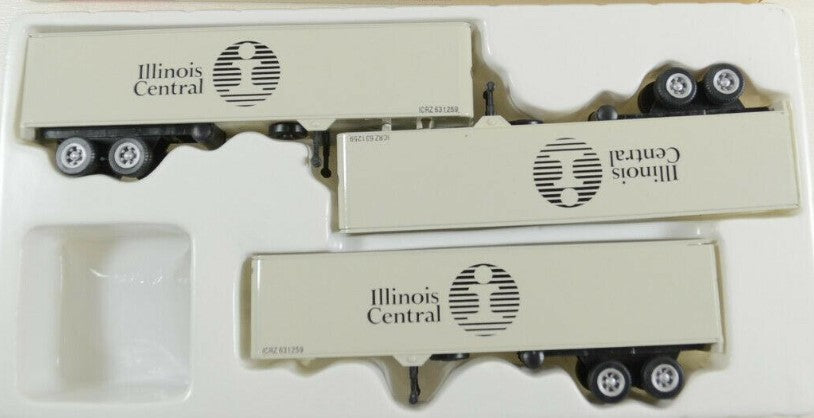 Con-Cor 0004-008127 HO Illinois Central 3-Pack Set 40' Piggyback Trailers