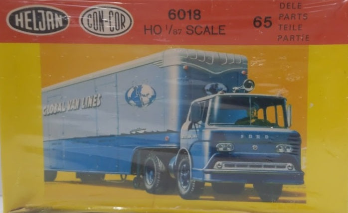 Heljan 6018 HO Con-Cor Global Van Lines Tractor Trailer Kit