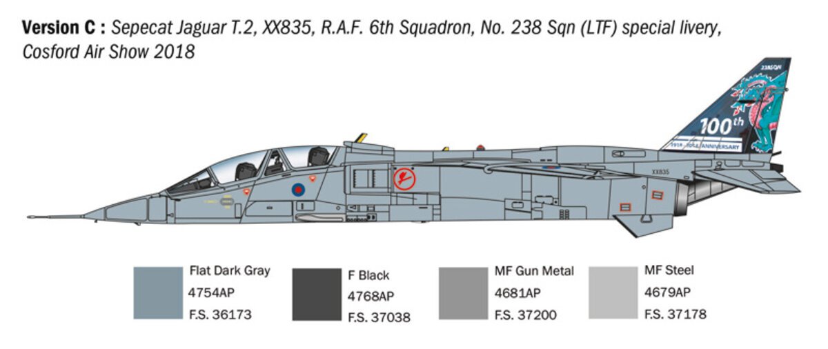Italeri 1470 1:72 Jaguar T.2 R.A.F. Trainer Fighter Military Aircraft Plane Kit