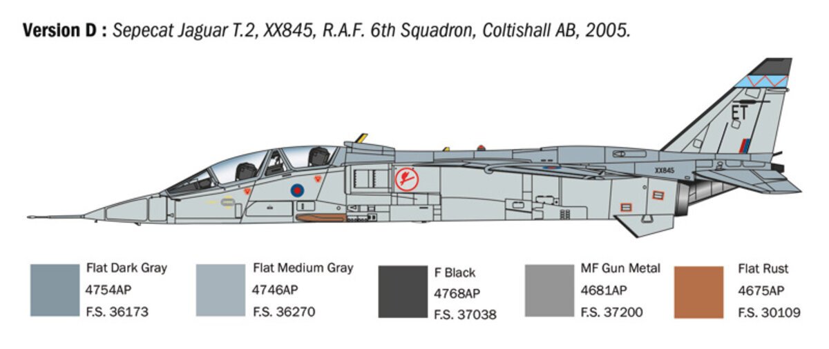 Italeri 1470 1:72 Jaguar T.2 R.A.F. Trainer Fighter Military Aircraft Plane Kit