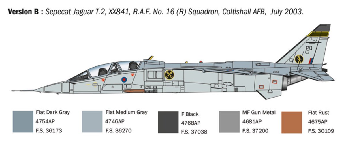 Italeri 1470 1:72 Jaguar T.2 R.A.F. Trainer Fighter Military Aircraft Plane Kit