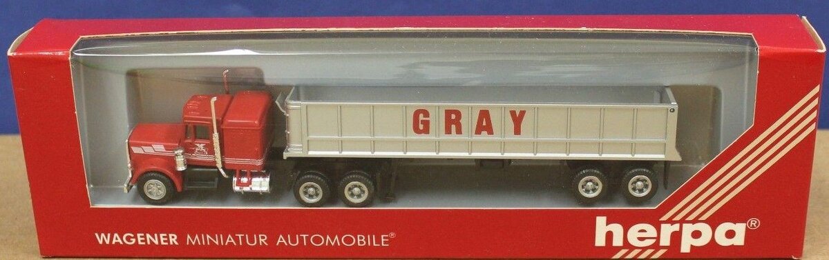 Herpa 850014 HO Gray Peterbilt Tractor Dump Trailer MIB 80's