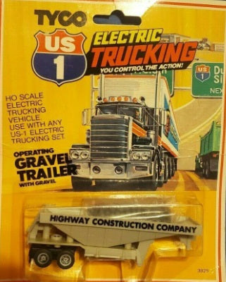 Tyco 3926 HO Highway Construction Company Operating Gravel Trailer W/Gravel
