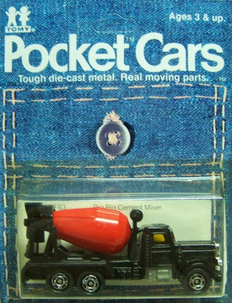 Tomy 219-F63 HO Red & Black American Cement Truck Pocket Cars