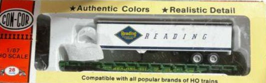 Con-Cor 0001-009187-2 HO Reading Transportation Co. 54'Flat Car&Trailer TOFC Kit