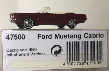 Busch 47500 HO Burgundy 1964 Ford Mustang Convertible - Assembled