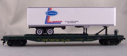 Con-Cor 0001-9278 HO C&NW Flat W/Strick Lease 54' Trailer TOFC Kit