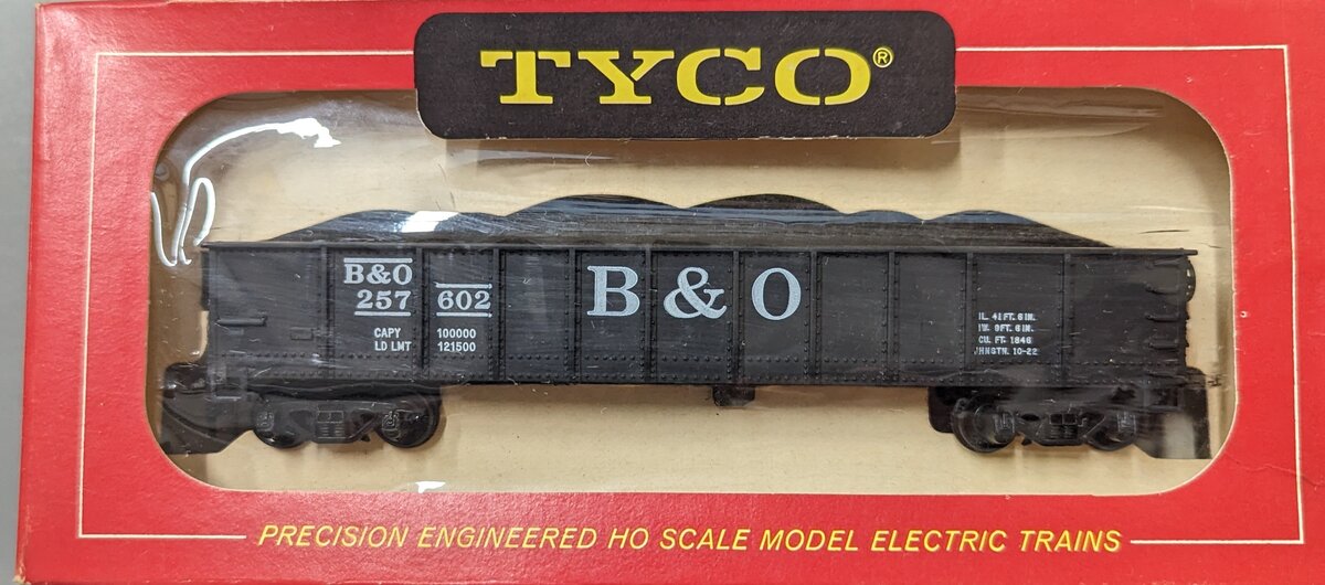 Tyco T338A:250 HO Baltimore & Ohio Gondola w/Gravel Load Car #257602