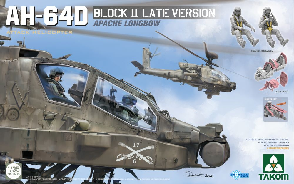 Takom 2608 1:35 AH-64D Block II Late Version Helicopter Plastic Model Kit
