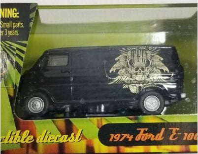 Planet Toys 1261 1:87 Black w/Gold Detail 1974 Ford E-100 Van