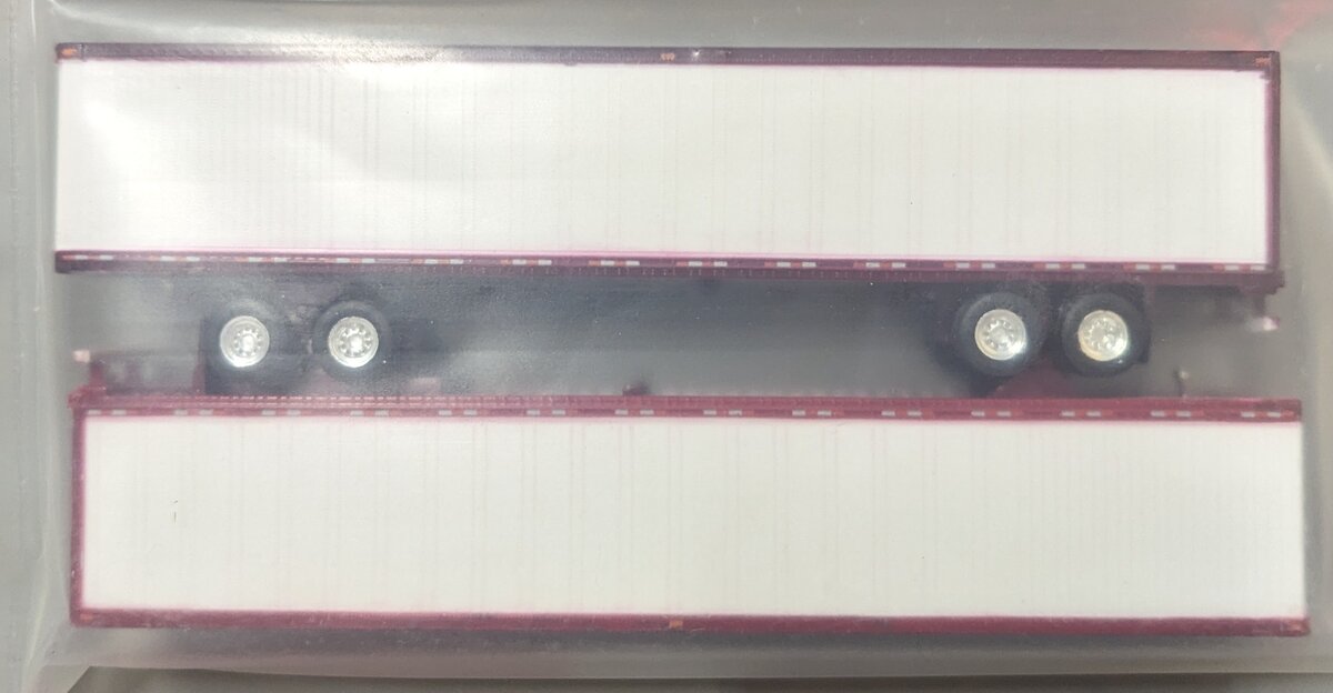 Acme 3 HO 53' White w/Burgundy Striping Trailer (Set of 2)