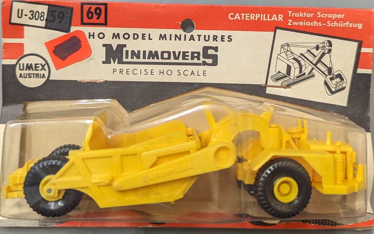 Roco U308.59 HO Minimovers Caterpillar Tractor Scraper
