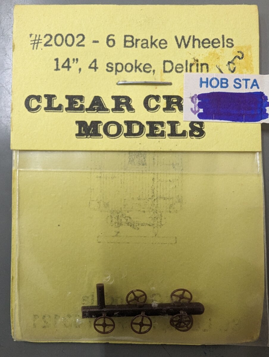 Clear Creek Models 2002 HO 6 Brake Wheels 14", 4 Spoke Delrin