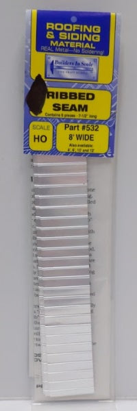 Builders-in-Scale 532 HO Scale Ribbed Seam 8' Wide 7-1/2